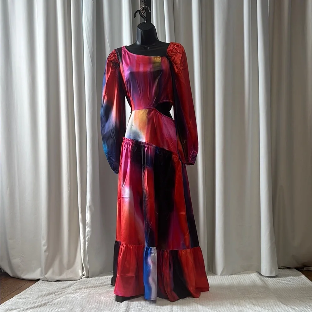 The Drop Women's Multi Print Asymmetrical Neckline Maxi Dress - Picture 4 of 13